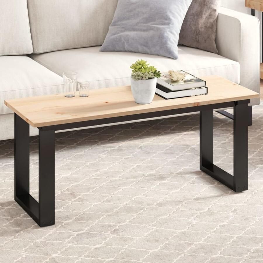 The Living Store Grenenhouten Tafelblad 110x40x1.7 cm Rustiek massief grenen Voor salontafel Tafeltje Salontafel Tafelblad Grenenhout Rustic