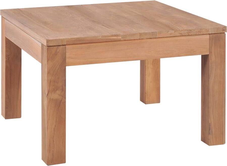 VidaXL Salontafel Teakhout 60x60x40 cm Handgemaakt Salontafel Teak Massief Hout Rustic Landelijk Design Meubilair Livingroom Bruin - Foto 2