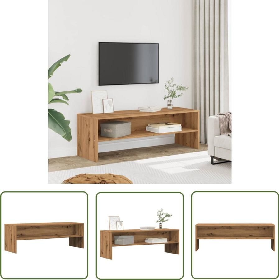 VidaXL Tv-meubel 120x40x40 cm bewerkt hout artisanaal eikenkleurig Tv-meubel Salontafel Houten Tv-standaard Media Kast Entertainment Center