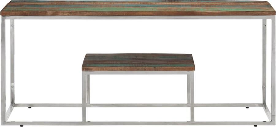 VidaXL Salontafel van gerecycled hout en staal Salontafel Salontafels Bijzettafel Banktafel