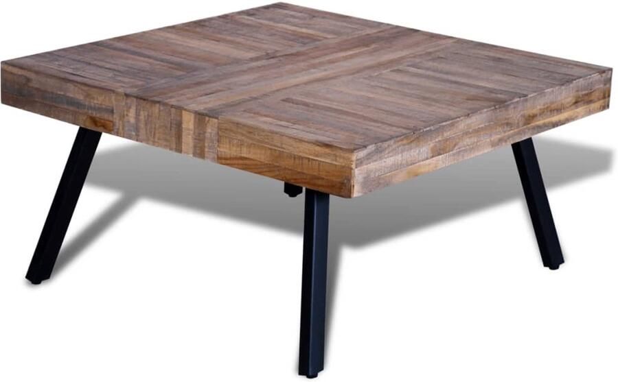VidaXL Salontafel Vierkant Gerecycled Teakhout Salontafel Teakhout Vintage Handmade Industriële Meubelen Interieurdecoratie Livingroom Furniture