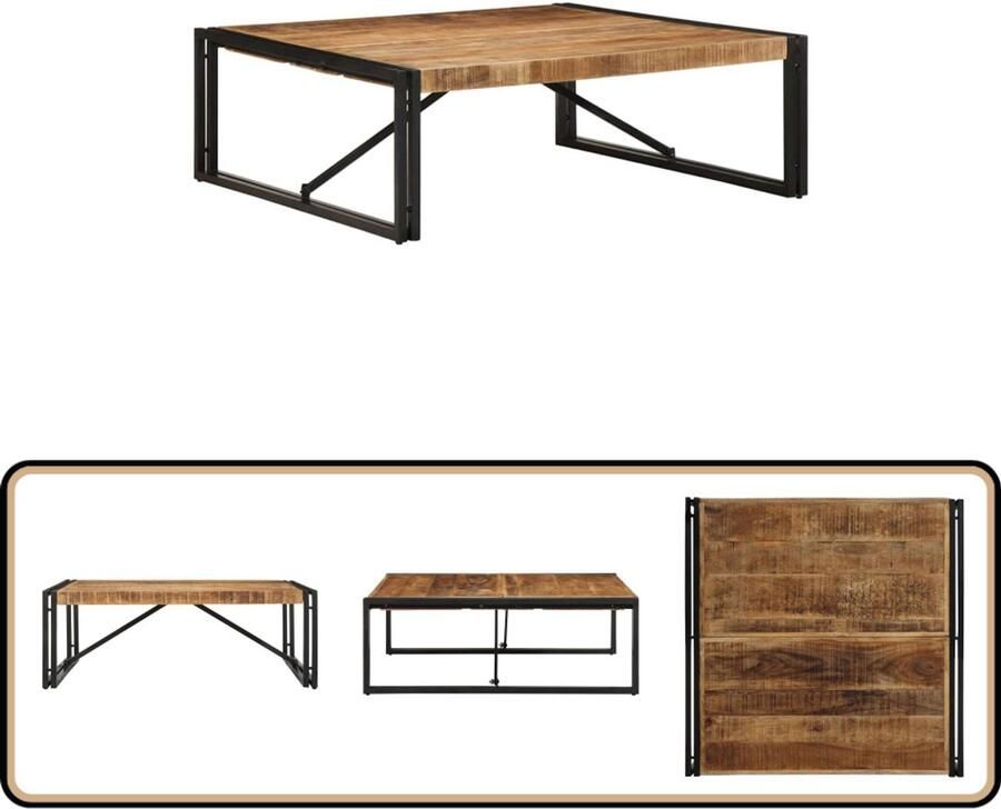 VidaXL Salontafel Vierkant Massief Mangohout Salontafel Salontafels Tafel Bijzettafel