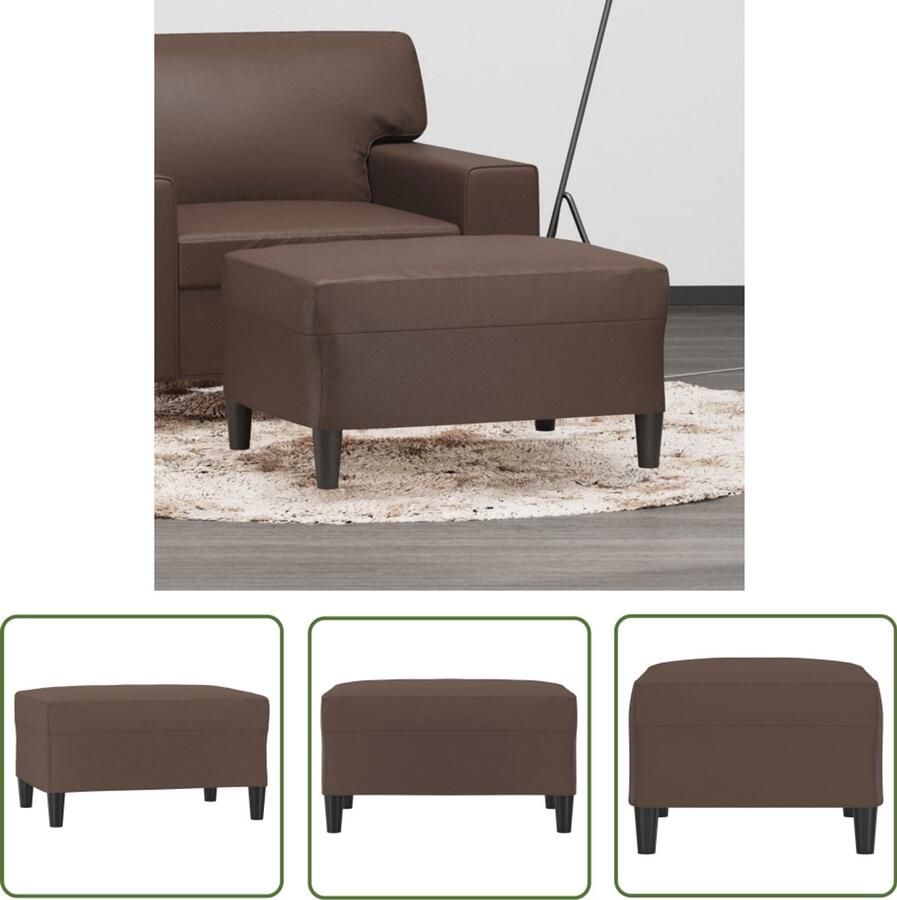 VidaXL Salontafel Voetenbank 70x55x41 cm kunstleer bruin Lounge Stoel Huiskamer Decoratie Moderne Meubels
