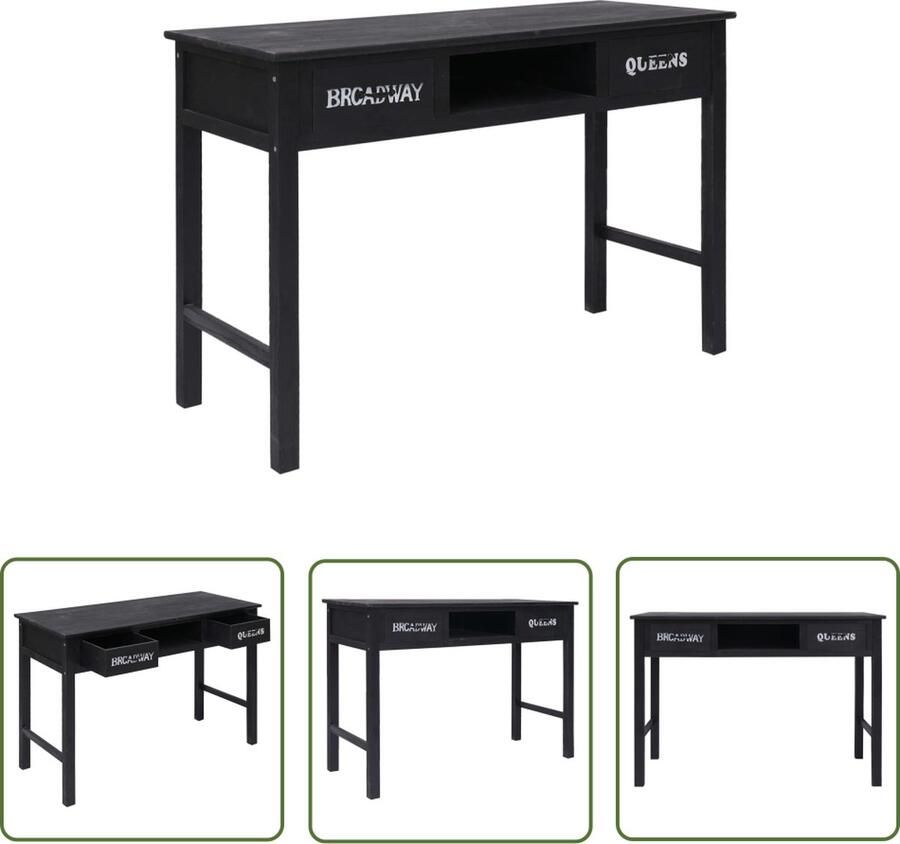 The Living Store Wandtafel Broadway 110 x 45 x 76 cm Hout Zwart Wit Wandtafel Salontafel Bijzet Tafeltje Tv Stand Zwarte Wandtafel