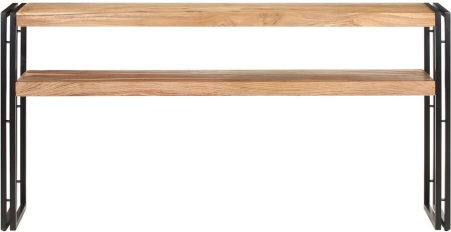 The Living Store Wandtafel 150x30x75 cm massief acaciahout Wandtafel Salontafel Acacia Hout Vintage Meubels Landelijk Interieur