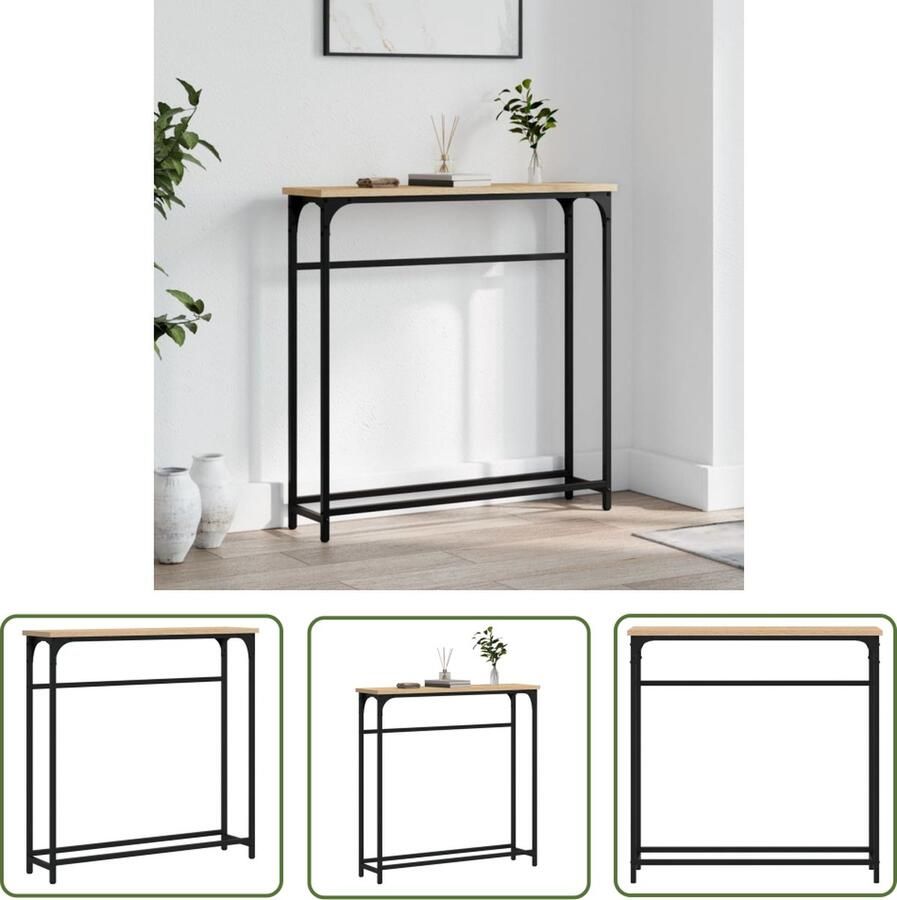 VidaXL Wandtafel 75x19 5x75 cm bewerkt hout sonoma eikenkleurig Wandtafel Salontafel Houten Wandtafel Sonoma Eiken Bruine Wandtafel