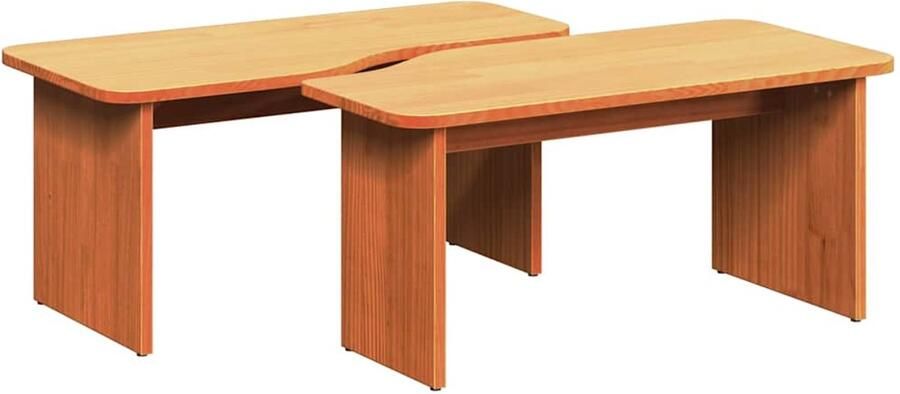 VidaXL Salontafel Wasbruin 100 x 69 x 35.5 cm Massief grenenhout