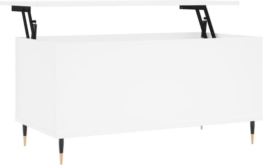 VidaXL Salontafel Wit 90x45x45 cm Bewerkt Hout Salontafel Salontafels Bijzettafel Banktafel