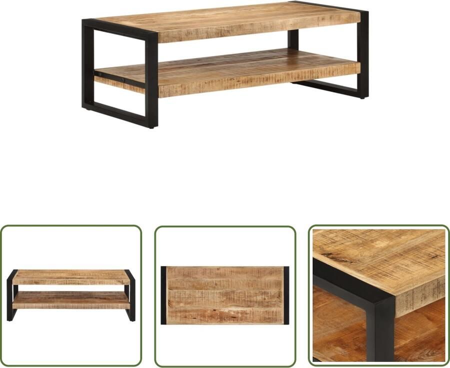 The Living Store Houten Woonkamertafel 120 x 55 x 40 cm Rustieke Charme Woonkamertafel Salontafel Houten Tafel Mangohout Rustic - Foto 2