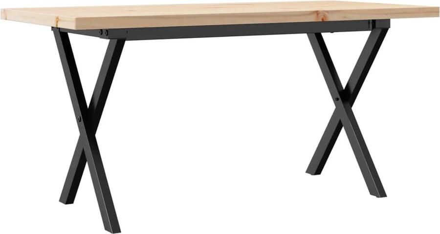 VidaXL Salontafel X-frame 100x50x45 5 cm grenenhout en gietijzer
