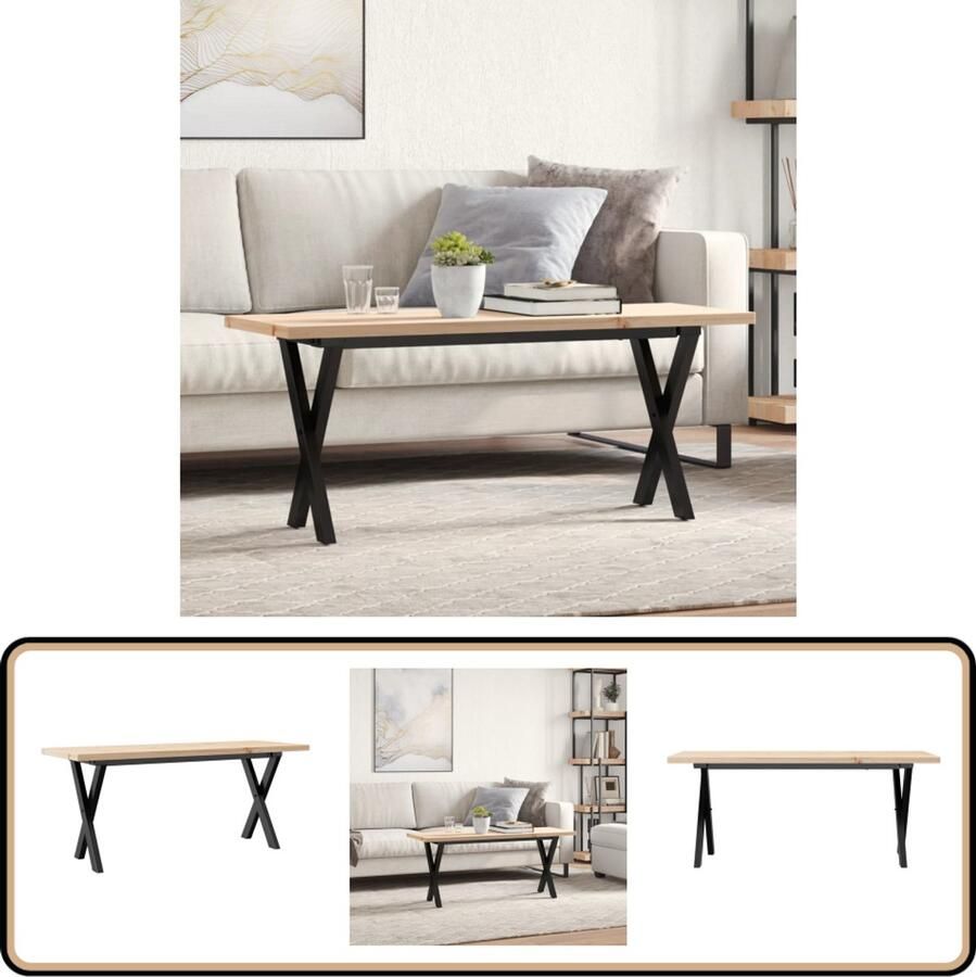 VidaXL Salontafel X-frame 110x40x45 5 cm Grenenhout Salontafel Houten Salontafel Grenenhouten Salontafel Vintage Salontafel Industrieel Meubilair Salontafeltje