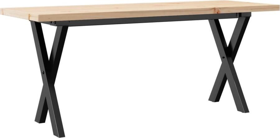 VidaXL Salontafel X-frame 110x40x45 5 cm grenenhout en gietijzer