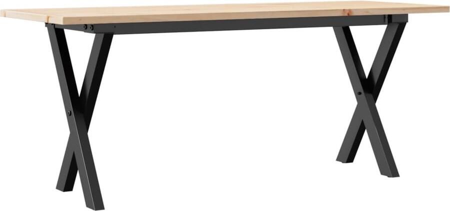 VidaXL Salontafel X-frame 110x40x45 cm massief grenenhout en gietijzer
