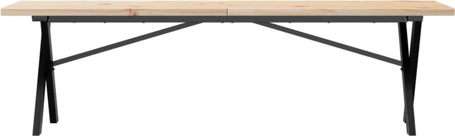 VidaXL Salontafel X-frame 160x40x45 5 cm grenenhout en gietijzer
