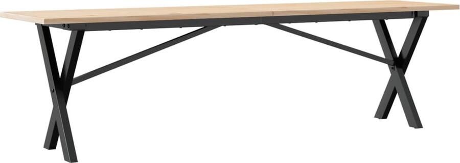 VidaXL Salontafel X-frame 160x40x45 cm massief grenenhout en gietijzer
