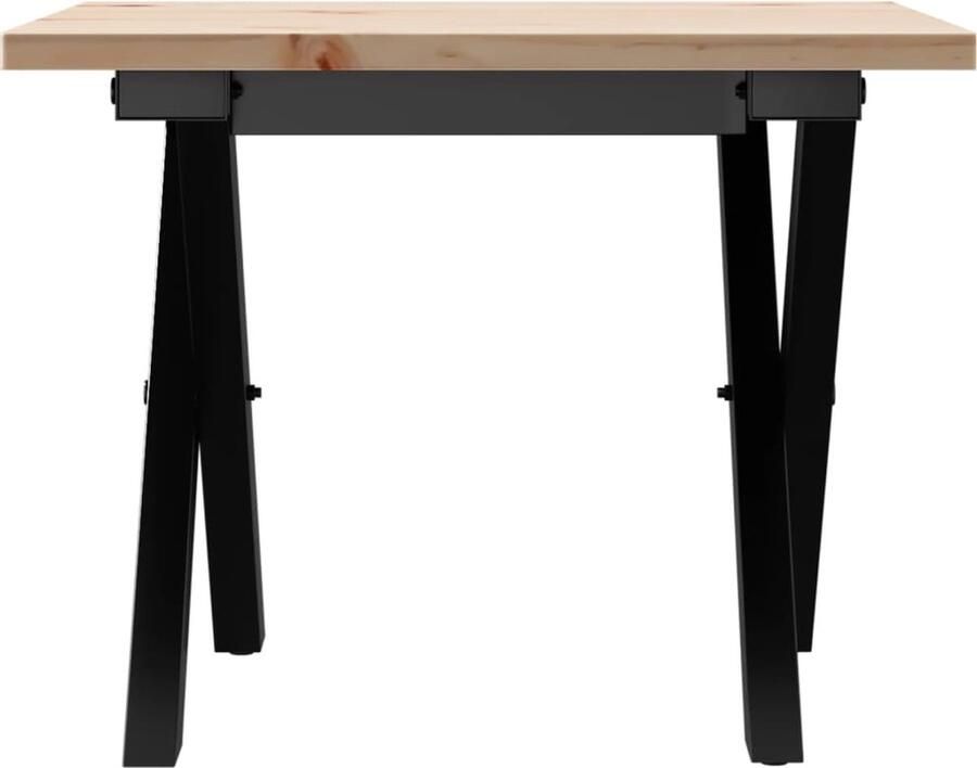 VidaXL Salontafel X-frame 40x40x35 cm massief grenenhout en gietijzer - Foto 2