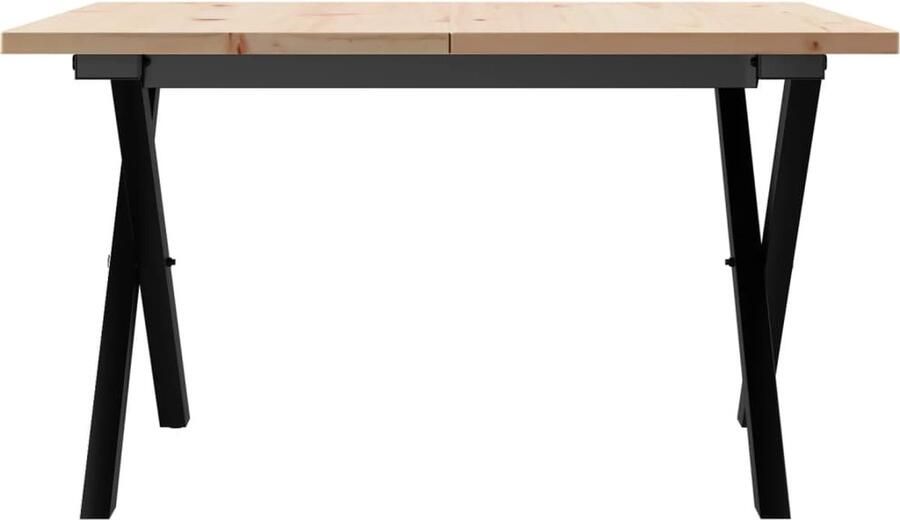 VidaXL Salontafel X-frame 70x70x40 cm massief grenenhout en gietijzer
