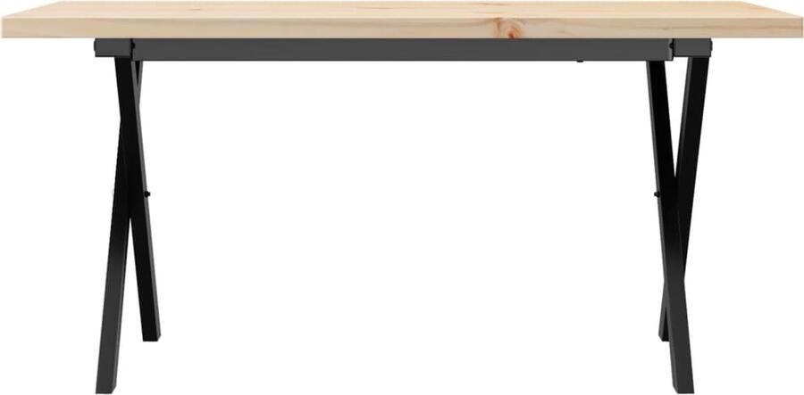VidaXL Salontafel X-frame 90x40x45 5 cm grenenhout en gietijzer