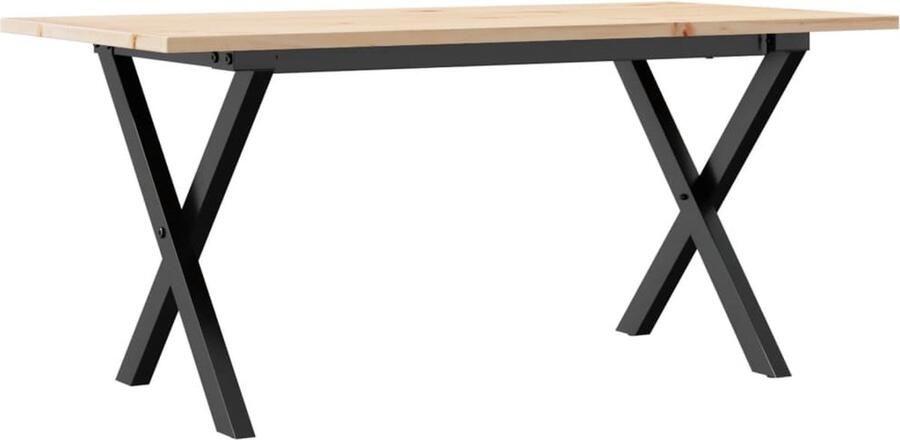 VidaXL Salontafel X-frame 90x40x45 cm massief grenenhout en gietijzer