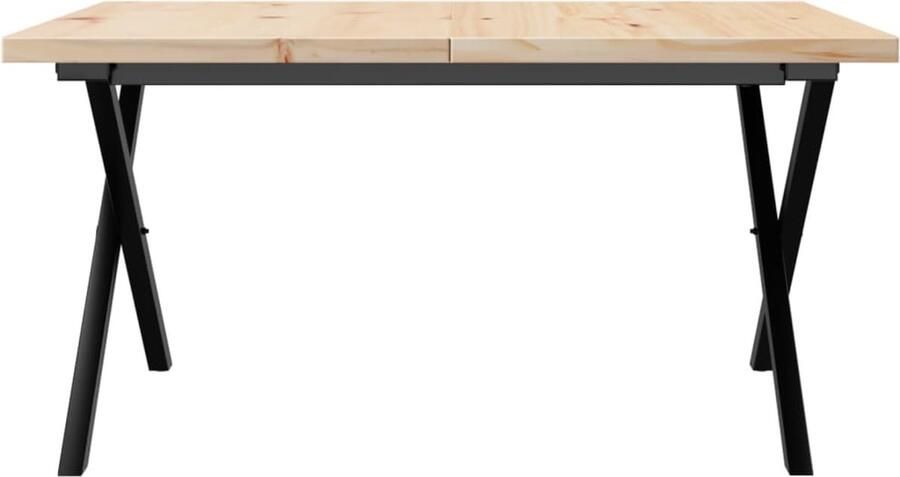 VidaXL Salontafel X-frame 90x90x45 5 cm grenenhout en gietijzer - Foto 3