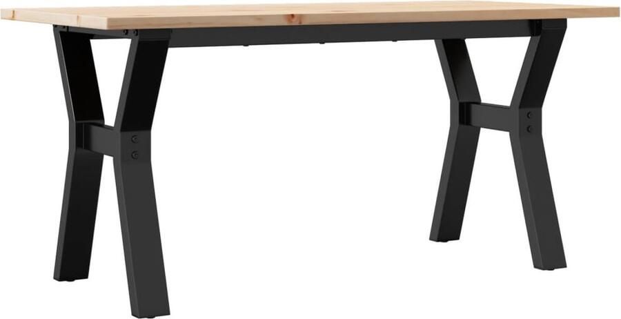 VidaXL Salontafel Y-frame 100x50x45 cm massief grenenhout en gietijzer