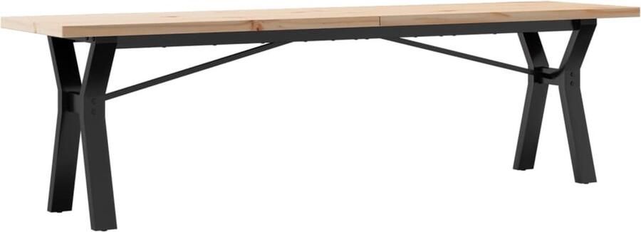 VidaXL Salontafel Y-frame 160x40x45 5 cm grenenhout en gietijzer