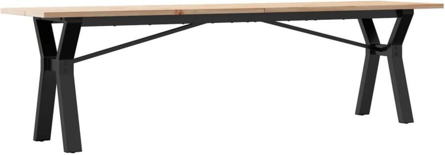 VidaXL Salontafel Y-frame 160x40x45 cm massief grenenhout en gietijzer Salontafel Salontafels Bijzettafel Banktafel