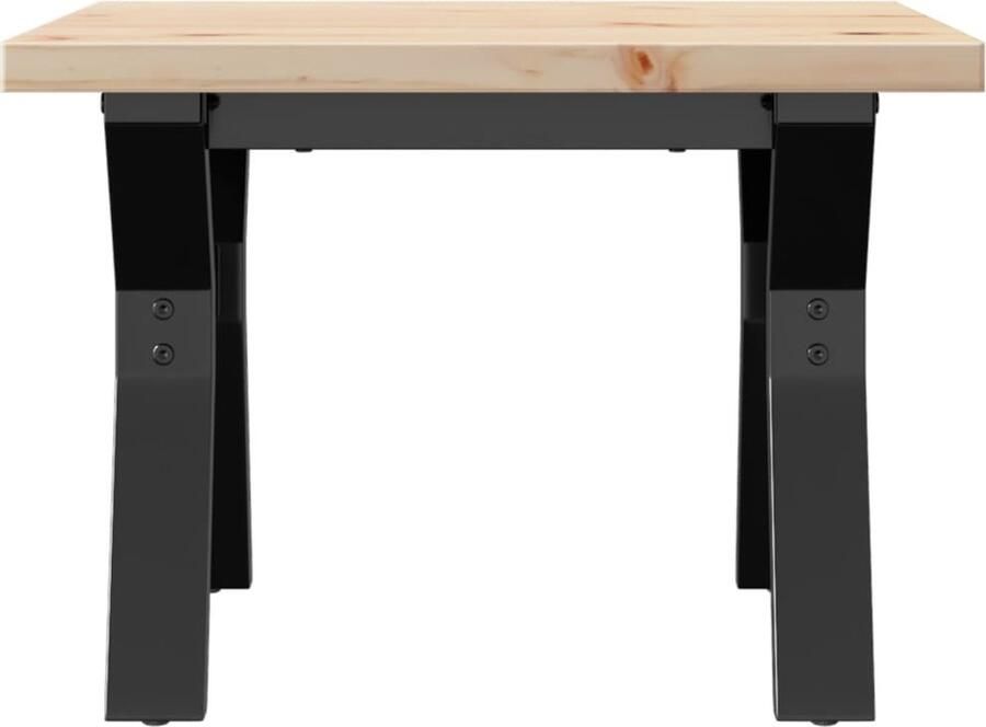 VidaXL Salontafel Y-frame 50x50x35 5 cm grenenhout en gietijzer