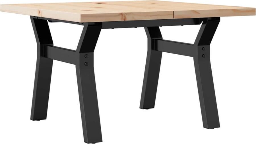 VidaXL Salontafel Y-frame 70x70x40 5 cm grenenhout en gietijzer