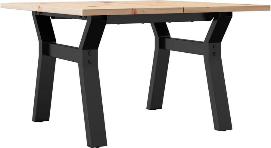 VidaXL Salontafel Y-frame 70x70x40 cm massief grenenhout en gietijzer