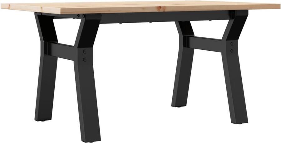 VidaXL Salontafel Y-frame 80x50x40 cm massief grenenhout en staal Salontafel Industriële Salontafel Grenenhouten Salontafel Vintage Salontafel Tv Tafellaar