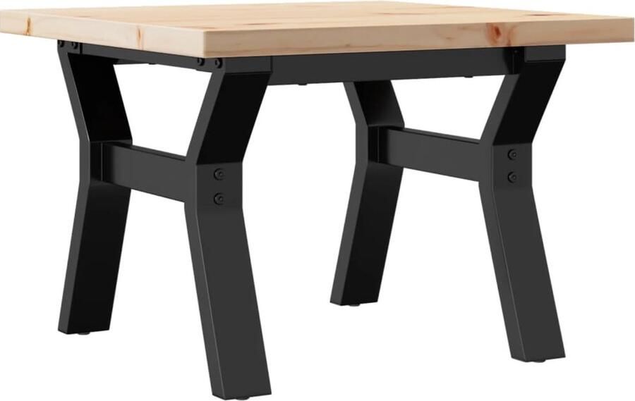 VidaXL Salontafel Y-frame Grenenhout en Gietijzer Salontafel Houten Salontafel Tafeltje Zitkamer Meubilair Design Salontafel Living Room Furniture Grenoble Hout