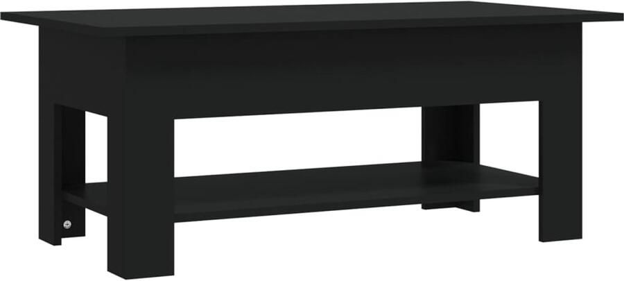 VidaXL Salontafel Zwart Bewerkt hout 102x55x42 cm Salontafel Koffietafel Zwarte Salontafel Houten Salontafel Spaanplat Tafellaag Moderne Salontafel Stijlvolle Salontafel Living Room Furniture Meubilair - Foto 2