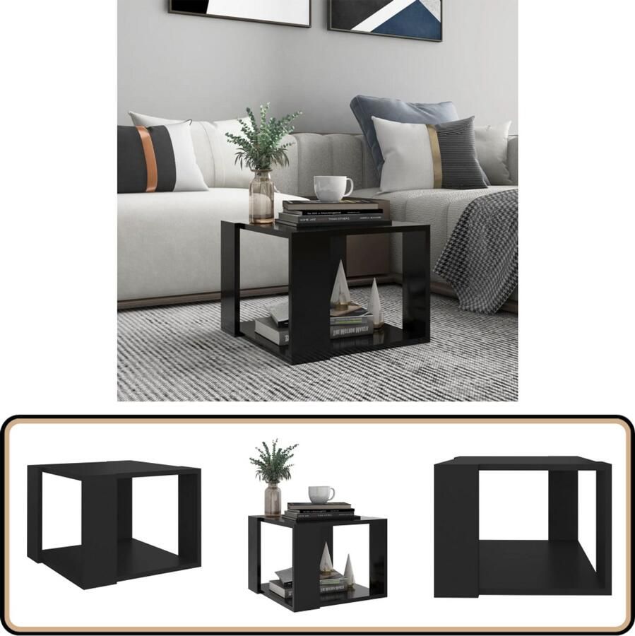 VidaXL Salontafel Zwart Bewerkt hout 40x40x30 cm Salontafel Bijzettafel Zwarte Salontafel Houten Salontafel Bewerkt Hout Modern Design Living Room Furniture Koffietafel Tv Stand Compact Tafel