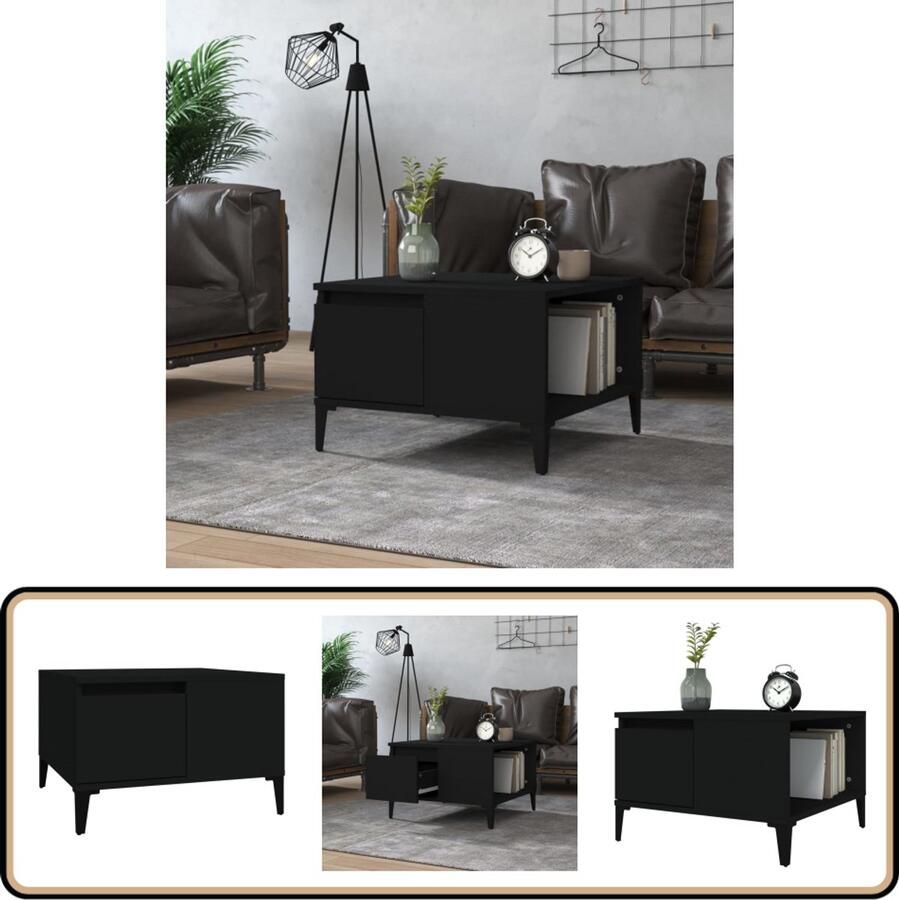 VidaXL Salontafel Zwart Bewerkt Hout 55x55x36 5 cm Salontafel Houten Salontafel Zwarte Salontafel Design Salontafel Kleine Salontafel Tv Tafeltje Bijzettafel Living Meubilair Woonaccessoires