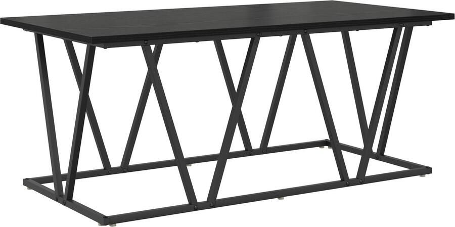 VidaXL Salontafel in zwart eiken 100x50x40 cm Gemaakt van composiet hout en metaal