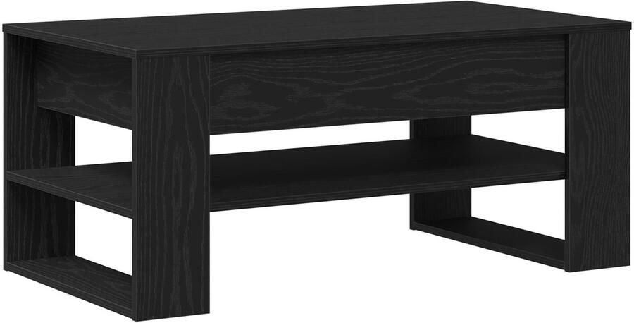 VidaXL Salontafel Zwart Eiken Bewerkt hout 102 cm x 55 cm x 45 cm - Foto 2