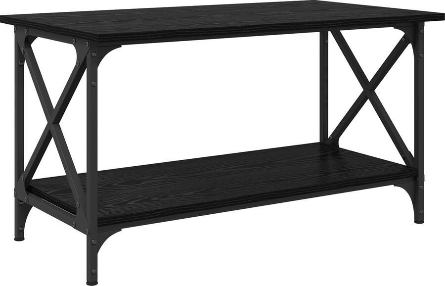 VidaXL Salontafel Zwart eiken 80 x 45 x 45.5 cm Bewerkt hout