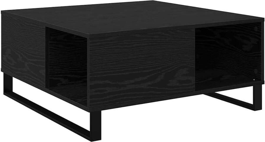 VidaXL Salontafel Zwart eiken 80 x 80 x 36.5 cm Bewerkt hout