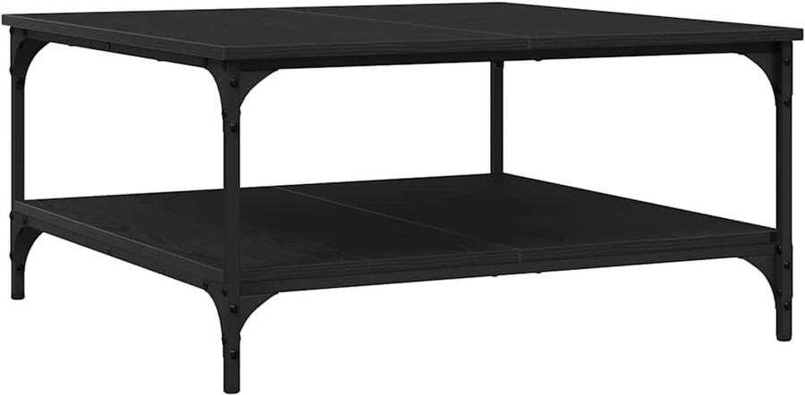 VidaXL Salontafel Zwart eiken 80 x 80 x 40 cm Bewerkt hout