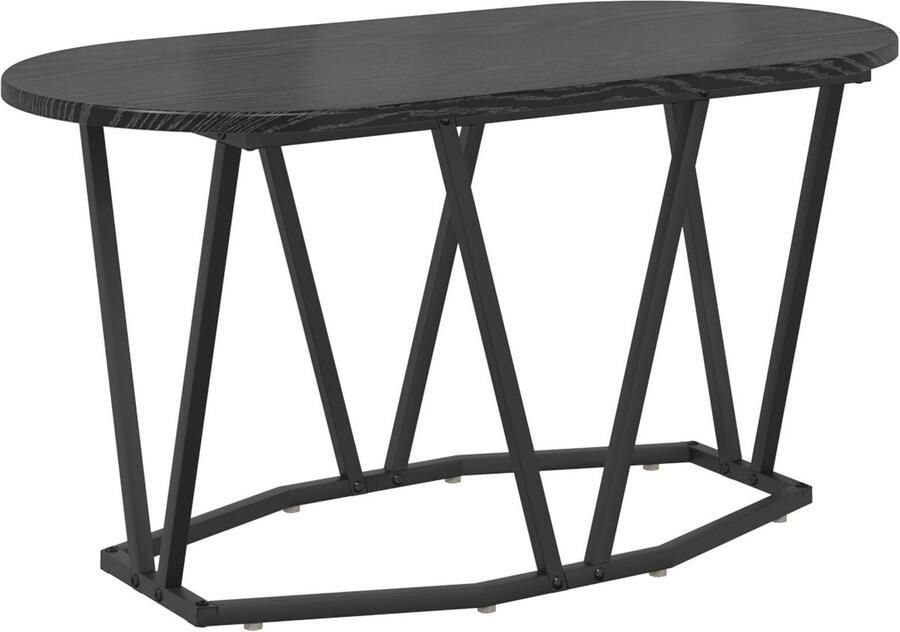 VidaXL Zwarte Eiken Houten Koffietafel 80x40x40 5 cm Geengineerd Hout & Metaal