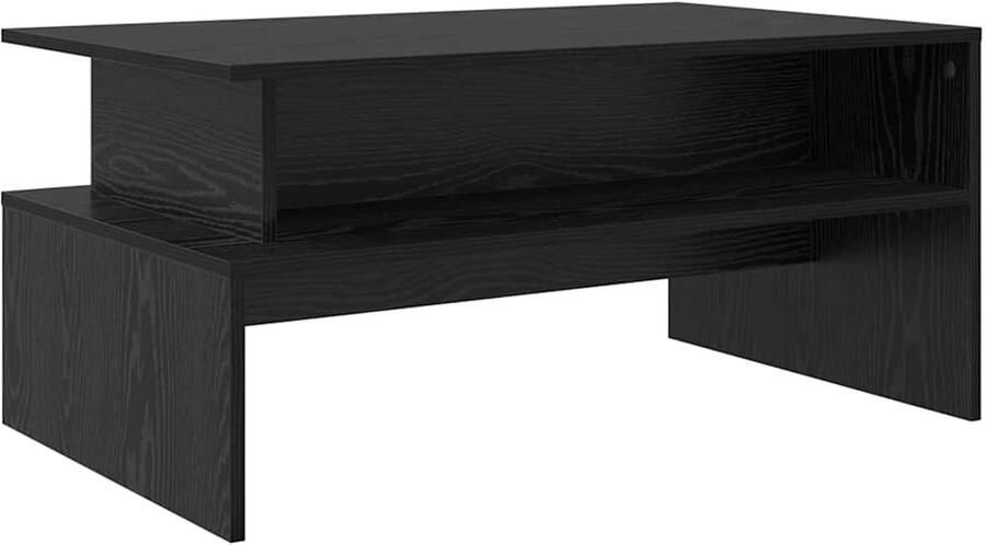 VidaXL Salontafel met plank Anders Zwart eiken 90 x 55 x 42.5 cm Bewerkt hout