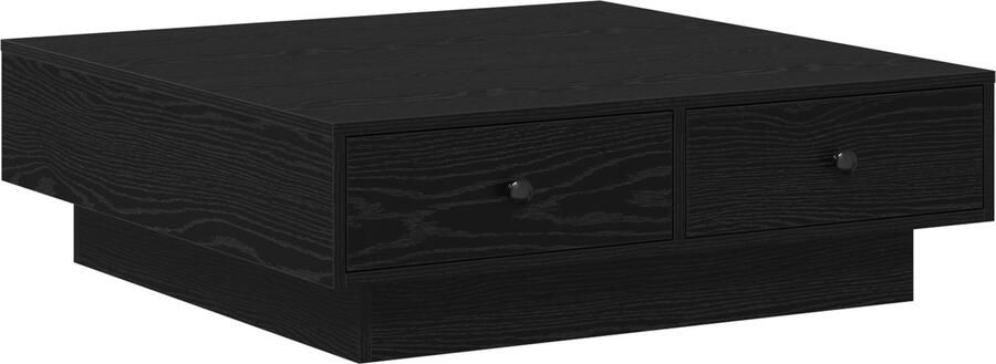 VidaXL Salontafel Zwart eiken Bewerkt hout 90 x 90 x 28 cm Salontafel