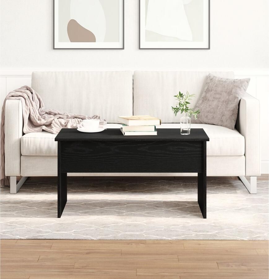 VidaXL Salontafel Zwart Eiken Engineered hout 80 x 50.5 x 41.5 cm