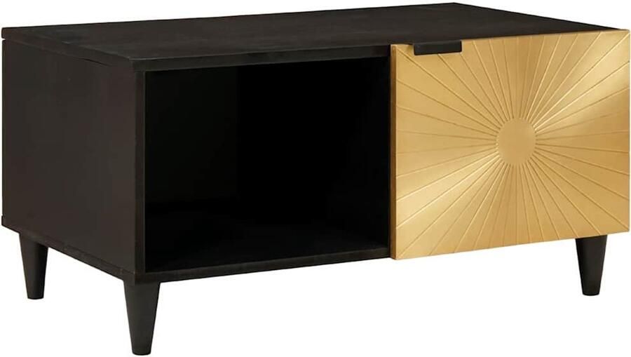 VidaXL Salontafel Zwart en Goud 80 x 50 x 40 cm