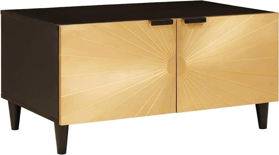 VidaXL Salontafel Zwart en Goud 80 x 50 x 40 cm