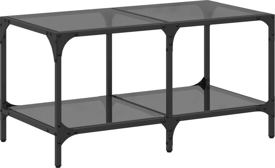 VidaXL Salontafel Zwart Glas 78 5x40x40 cm Salontafel Salontafels Bijzettafel Banktafel
