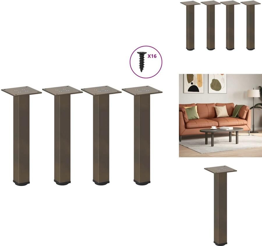 VidaXL Salontafelpoten Staal 42-44 cm Verstelbaar Salontafel Potten Salontafel Poten Industrieel Metalen Salontafel Poten Tafelpoten Staal Adjustable Table Legs