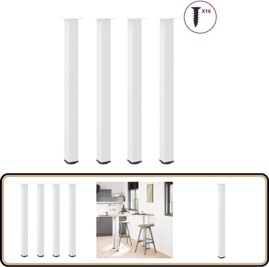 VidaXL Salontafelpoten 110-112 cm staal wit Salontafel Potten Salontafel Poten Wit Tafelpoten Modern Staal Tafelpoten Bestellen