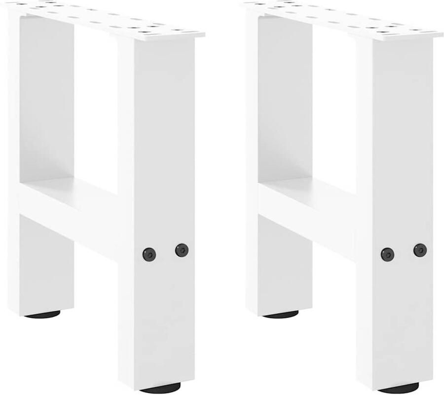 VidaXL Salontafelpoten Wit Staal Verstelbaar 2 st Salontafelpoten Salontafel Onderstel Tafelpoten Witte Tafelpoten Metalen Tafelpoten